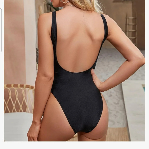 Dixperfect Retro 80s/90s Inspired High Cut Low Back 1 Piece Swimwear. Size M.NWT - Picture 3 of 11